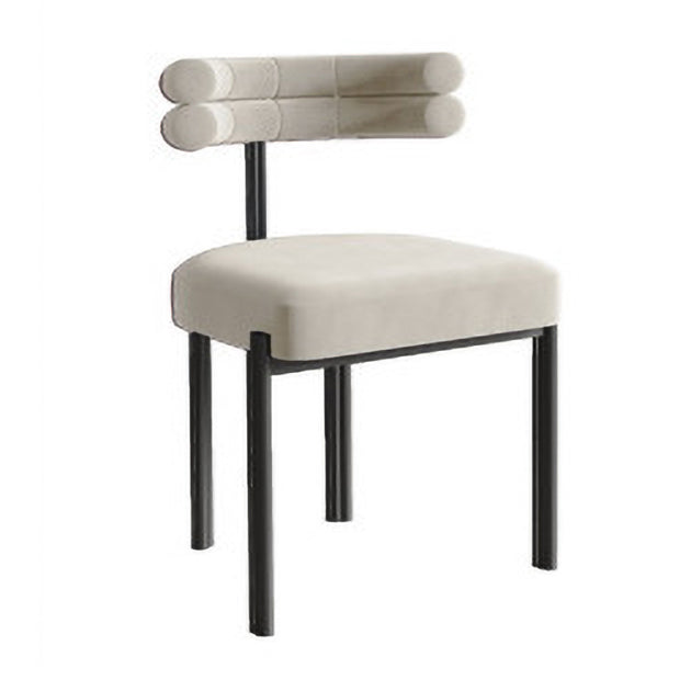 Glam Style Metal Chairs Sets Dining Room Kitchen Open Back Side Chairs Off-White 1 Piece Clearhalo ' kitchen&dining_furn' 'Dining Chairs' 'Dining Tables & Seating' 'dining_chair' 'furn' 'furn_dining_chair' 'Furniture' 'furniture_dining_chair' 'Kitchen & Dining Furniture' 'kitchen' 3574821