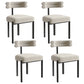 Glam Style Metal Chairs Sets Dining Room Kitchen Open Back Side Chairs Off-White 4 Piece Set Clearhalo ' kitchen&dining_furn' 'Dining Chairs' 'Dining Tables & Seating' 'dining_chair' 'furn' 'furn_dining_chair' 'Furniture' 'furniture_dining_chair' 'Kitchen & Dining Furniture' 'kitchen' 3574825