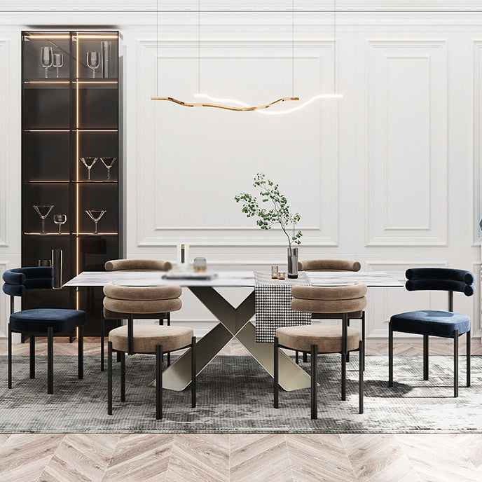 Glam Style Metal Chairs Sets Dining Room Kitchen Open Back Side Chairs Clearhalo ' kitchen&dining_furn' 'Dining Chairs' 'Dining Tables & Seating' 'dining_chair' 'furn' 'furn_dining_chair' 'Furniture' 'furniture_dining_chair' 'Kitchen & Dining Furniture' 'kitchen' 3574826