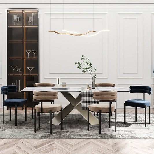 Glam Style Metal Chairs Sets Dining Room Kitchen Open Back Side Chairs Clearhalo ' kitchen&dining_furn' 'Dining Chairs' 'Dining Tables & Seating' 'dining_chair' 'furn' 'furn_dining_chair' 'Furniture' 'furniture_dining_chair' 'Kitchen & Dining Furniture' 'kitchen' 3574826