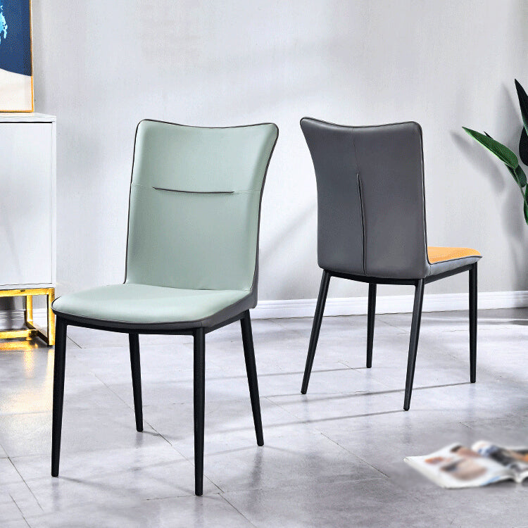 Home Scandinavian Side Chair Indoor Solid Back Metal Dining Room Chair Clearhalo ' kitchen&dining_furn' 'Dining Chairs' 'Dining Tables & Seating' 'dining_chair' 'furn' 'furn_dining_chair' 'Furniture' 'furniture_dining_chair' 'Kitchen & Dining Furniture' 'kitchen' 3574828
