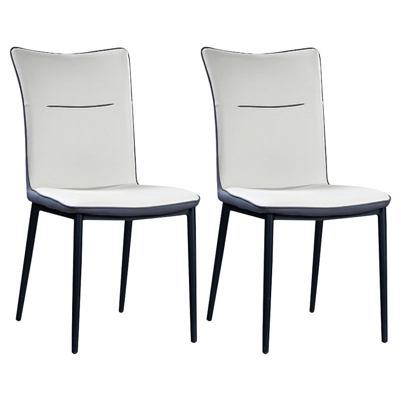 Home Scandinavian Side Chair Indoor Solid Back Metal Dining Room Chair Grey 2 Piece Set Clearhalo ' kitchen&dining_furn' 'Dining Chairs' 'Dining Tables & Seating' 'dining_chair' 'furn' 'furn_dining_chair' 'Furniture' 'furniture_dining_chair' 'Kitchen & Dining Furniture' 'kitchen' 3574830
