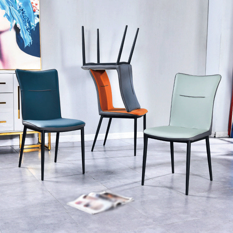 Home Scandinavian Side Chair Indoor Solid Back Metal Dining Room Chair Clearhalo ' kitchen&dining_furn' 'Dining Chairs' 'Dining Tables & Seating' 'dining_chair' 'furn' 'furn_dining_chair' 'Furniture' 'furniture_dining_chair' 'Kitchen & Dining Furniture' 'kitchen' 3574835