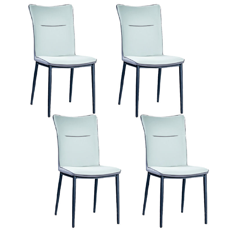 Home Scandinavian Side Chair Indoor Solid Back Metal Dining Room Chair Green 4 Piece Set Clearhalo ' kitchen&dining_furn' 'Dining Chairs' 'Dining Tables & Seating' 'dining_chair' 'furn' 'furn_dining_chair' 'Furniture' 'furniture_dining_chair' 'Kitchen & Dining Furniture' 'kitchen' 3574839