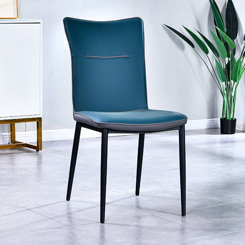 Home Scandinavian Side Chair Indoor Solid Back Metal Dining Room Chair Blackish Green 1 Piece Clearhalo ' kitchen&dining_furn' 'Dining Chairs' 'Dining Tables & Seating' 'dining_chair' 'furn' 'furn_dining_chair' 'Furniture' 'furniture_dining_chair' 'Kitchen & Dining Furniture' 'kitchen' 3574841