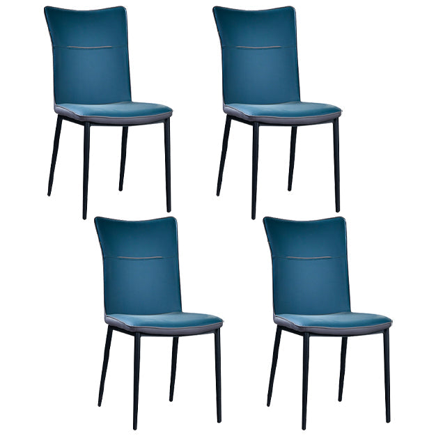 Home Scandinavian Side Chair Indoor Solid Back Metal Dining Room Chair Blackish Green 4 Piece Set Clearhalo ' kitchen&dining_furn' 'Dining Chairs' 'Dining Tables & Seating' 'dining_chair' 'furn' 'furn_dining_chair' 'Furniture' 'furniture_dining_chair' 'Kitchen & Dining Furniture' 'kitchen' 3574844