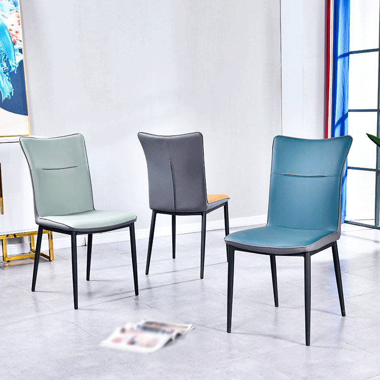 Home Scandinavian Side Chair Indoor Solid Back Metal Dining Room Chair Clearhalo ' kitchen&dining_furn' 'Dining Chairs' 'Dining Tables & Seating' 'dining_chair' 'furn' 'furn_dining_chair' 'Furniture' 'furniture_dining_chair' 'Kitchen & Dining Furniture' 'kitchen' 3574853