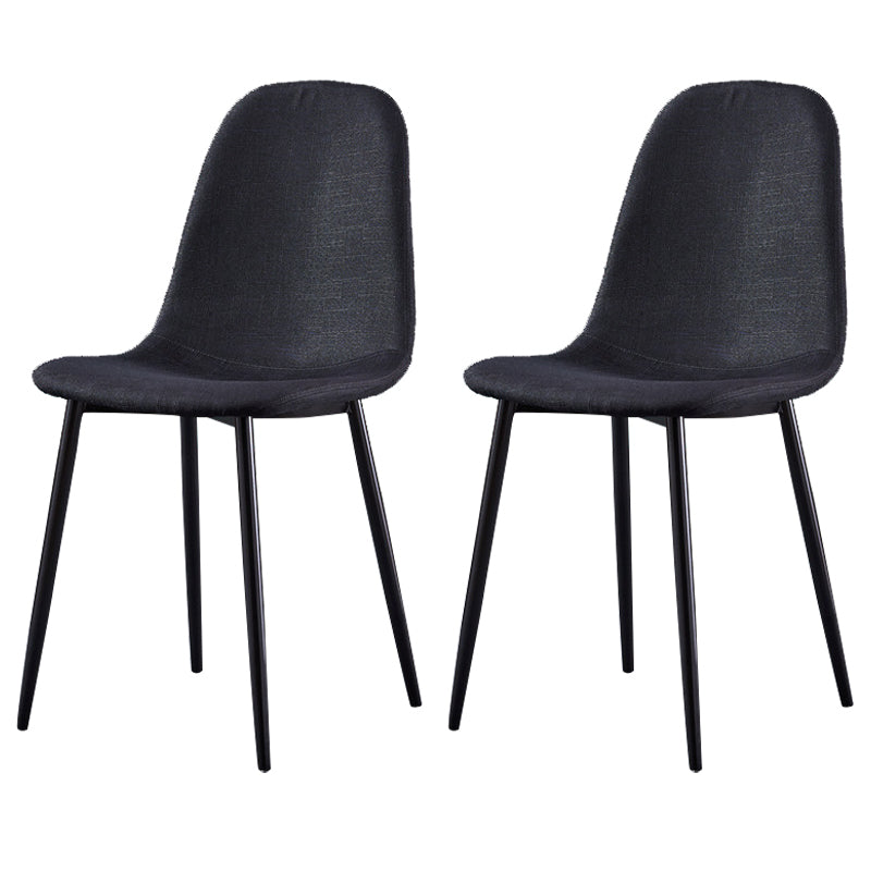 Glam Style Metal Side Chair Matte Finish Dining Chair for Dinning Room Black Black Set of 2 Clearhalo ' kitchen&dining_furn' 'Dining Chairs' 'Dining Tables & Seating' 'dining_chair' 'Furniture' 'furniture_dining_chair' 'Kitchen & Dining Furniture' 'kitchen' 3574857