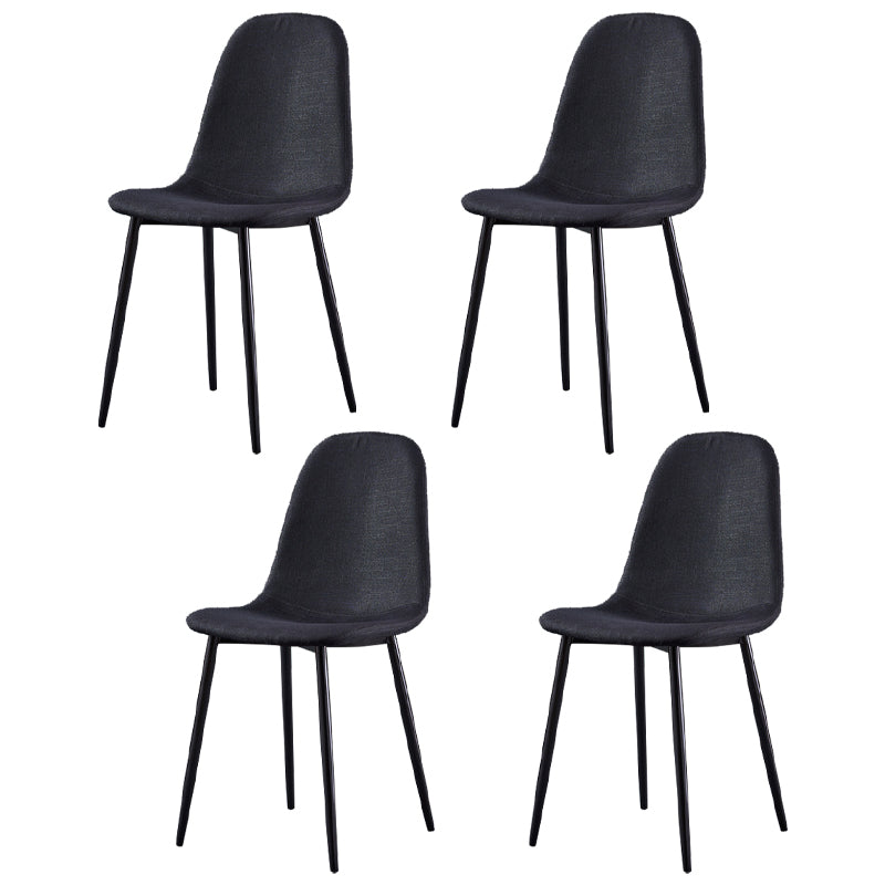 Glam Style Metal Side Chair Matte Finish Dining Chair for Dinning Room Black Black Set of 4 Clearhalo ' kitchen&dining_furn' 'Dining Chairs' 'Dining Tables & Seating' 'dining_chair' 'Furniture' 'furniture_dining_chair' 'Kitchen & Dining Furniture' 'kitchen' 3574860