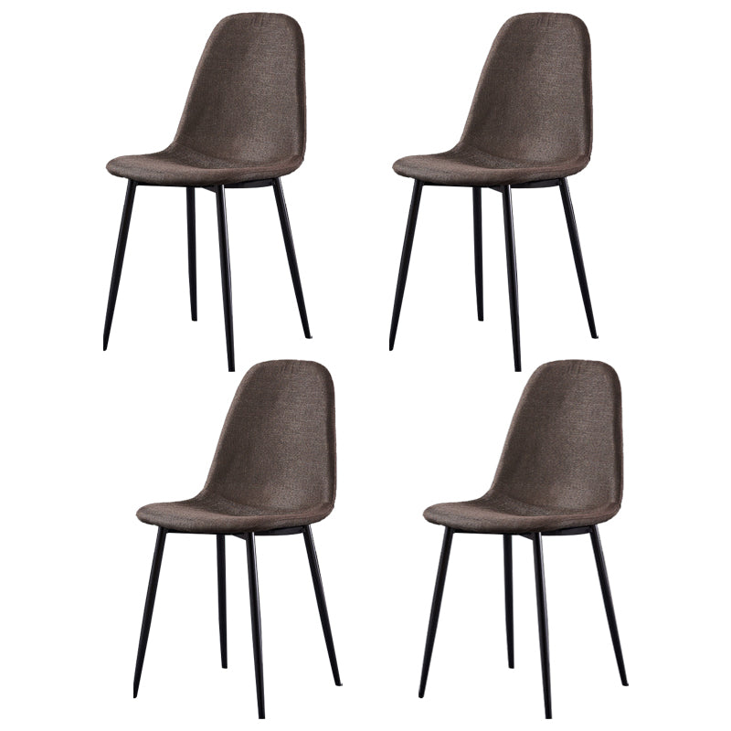Glam Style Metal Side Chair Matte Finish Dining Chair for Dinning Room Brown Black Set of 4 Clearhalo ' kitchen&dining_furn' 'Dining Chairs' 'Dining Tables & Seating' 'dining_chair' 'Furniture' 'furniture_dining_chair' 'Kitchen & Dining Furniture' 'kitchen' 3574866