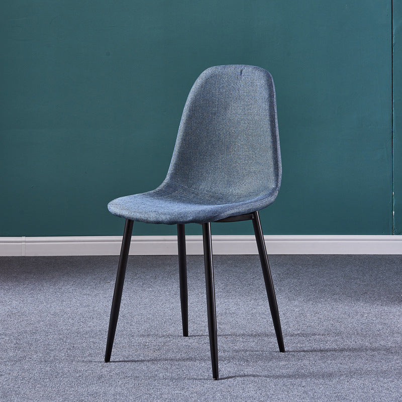 Glam Style Metal Side Chair Matte Finish Dining Chair for Dinning Room Blue Black 1 Piece Clearhalo ' kitchen&dining_furn' 'Dining Chairs' 'Dining Tables & Seating' 'dining_chair' 'Furniture' 'furniture_dining_chair' 'Kitchen & Dining Furniture' 'kitchen' 3574868