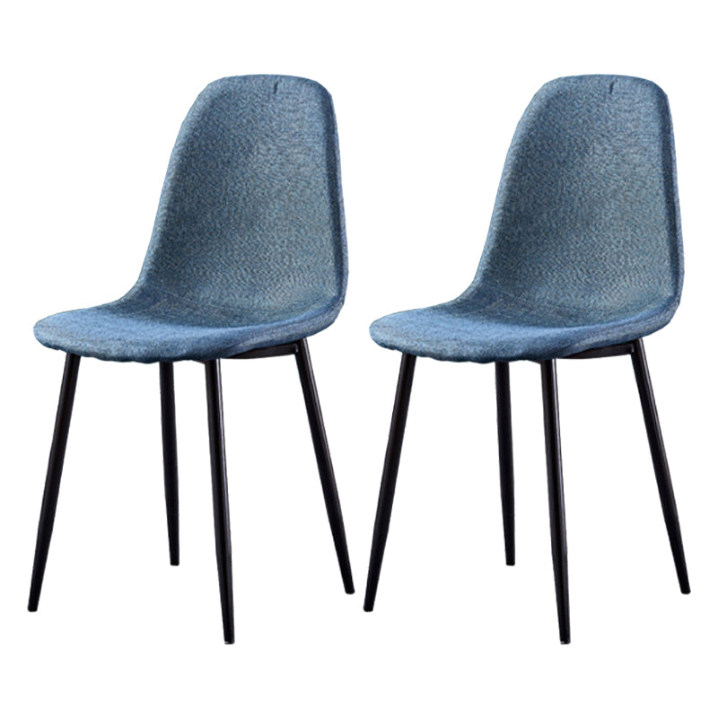 Glam Style Metal Side Chair Matte Finish Dining Chair for Dinning Room Blue Black Set of 2 Clearhalo ' kitchen&dining_furn' 'Dining Chairs' 'Dining Tables & Seating' 'dining_chair' 'Furniture' 'furniture_dining_chair' 'Kitchen & Dining Furniture' 'kitchen' 3574870