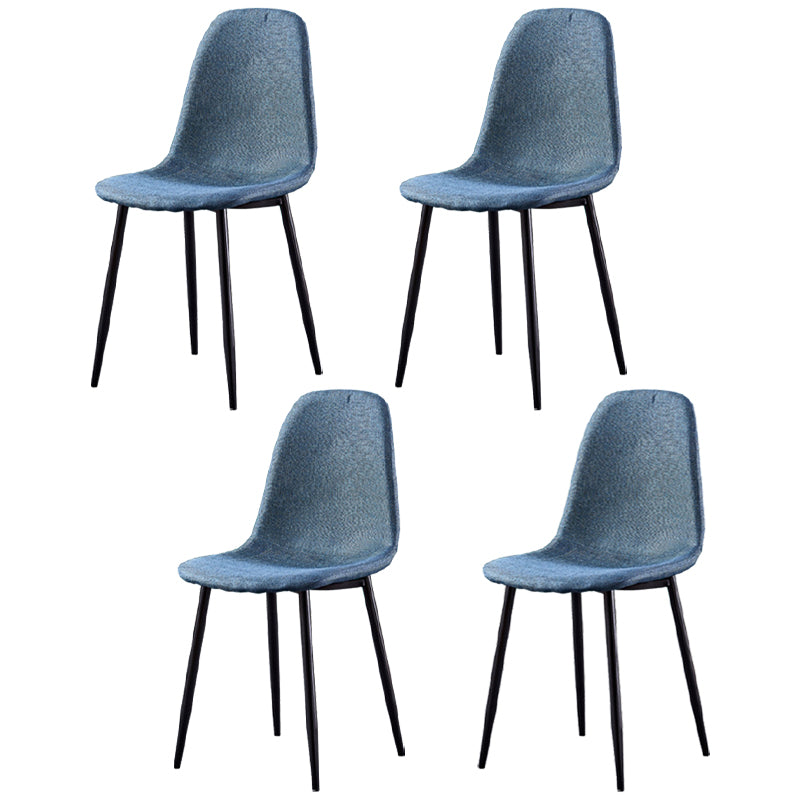 Glam Style Metal Side Chair Matte Finish Dining Chair for Dinning Room Blue Black Set of 4 Clearhalo ' kitchen&dining_furn' 'Dining Chairs' 'Dining Tables & Seating' 'dining_chair' 'Furniture' 'furniture_dining_chair' 'Kitchen & Dining Furniture' 'kitchen' 3574871