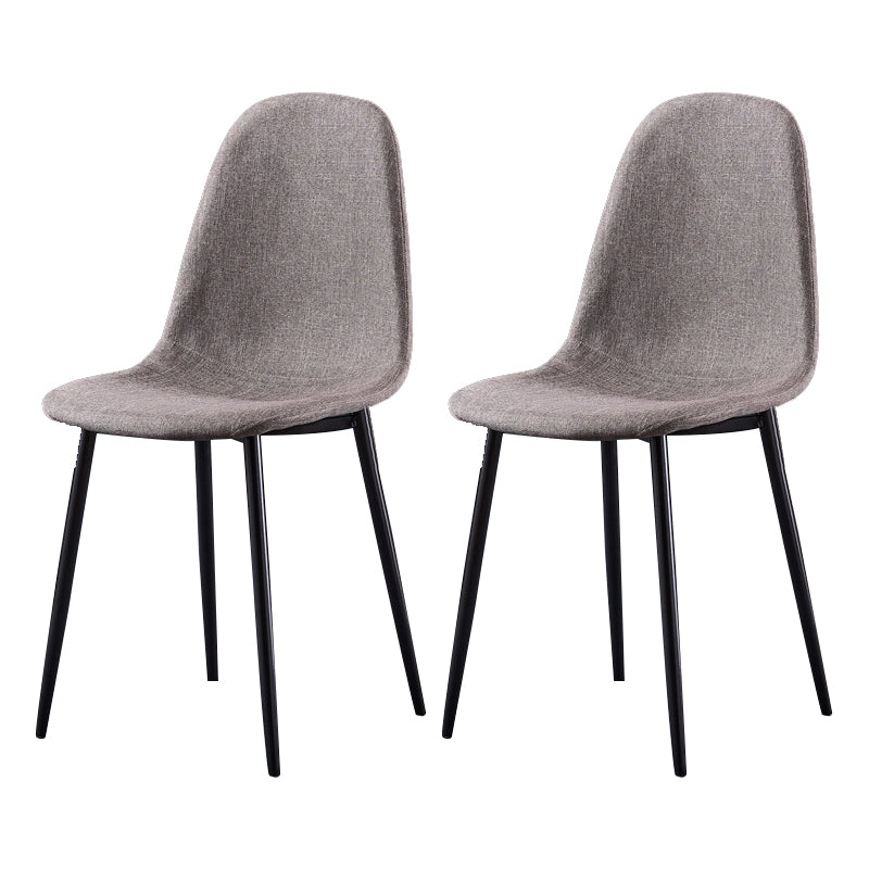 Glam Style Metal Side Chair Matte Finish Dining Chair for Dinning Room Khaki Black Set of 2 Clearhalo ' kitchen&dining_furn' 'Dining Chairs' 'Dining Tables & Seating' 'dining_chair' 'Furniture' 'furniture_dining_chair' 'Kitchen & Dining Furniture' 'kitchen' 3574873