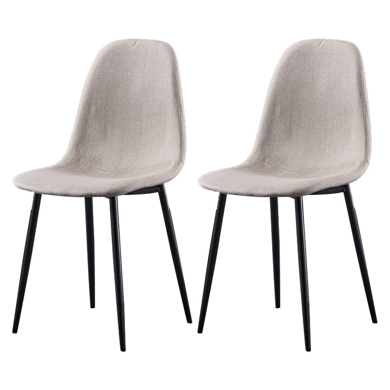 Glam Style Metal Side Chair Matte Finish Dining Chair for Dinning Room Beige Black Set of 2 Clearhalo ' kitchen&dining_furn' 'Dining Chairs' 'Dining Tables & Seating' 'dining_chair' 'Furniture' 'furniture_dining_chair' 'Kitchen & Dining Furniture' 'kitchen' 3574876