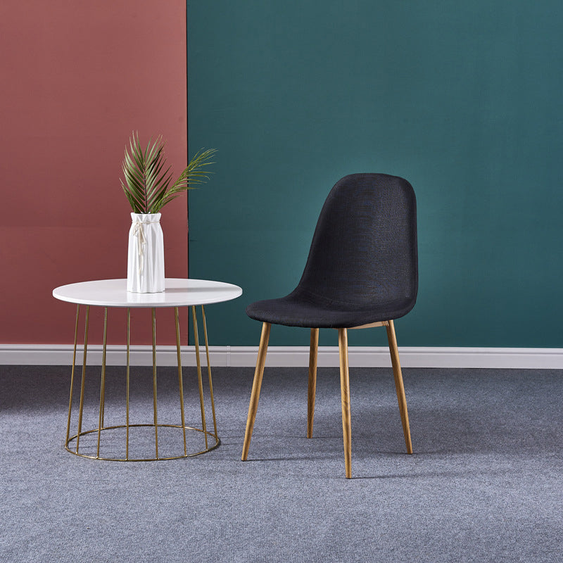 Glam Style Metal Side Chair Matte Finish Dining Chair for Dinning Room Black Natural Wood 1 Piece Clearhalo ' kitchen&dining_furn' 'Dining Chairs' 'Dining Tables & Seating' 'dining_chair' 'Furniture' 'furniture_dining_chair' 'Kitchen & Dining Furniture' 'kitchen' 3574878