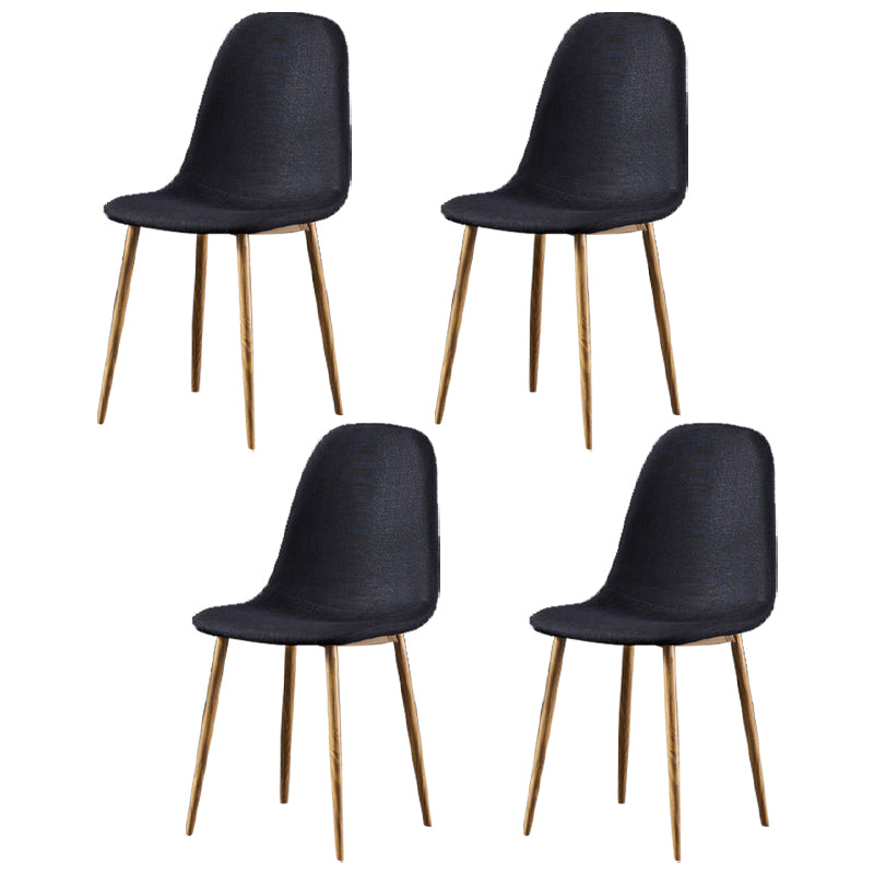 Glam Style Metal Side Chair Matte Finish Dining Chair for Dinning Room Black Natural Wood Set of 4 Clearhalo ' kitchen&dining_furn' 'Dining Chairs' 'Dining Tables & Seating' 'dining_chair' 'Furniture' 'furniture_dining_chair' 'Kitchen & Dining Furniture' 'kitchen' 3574880