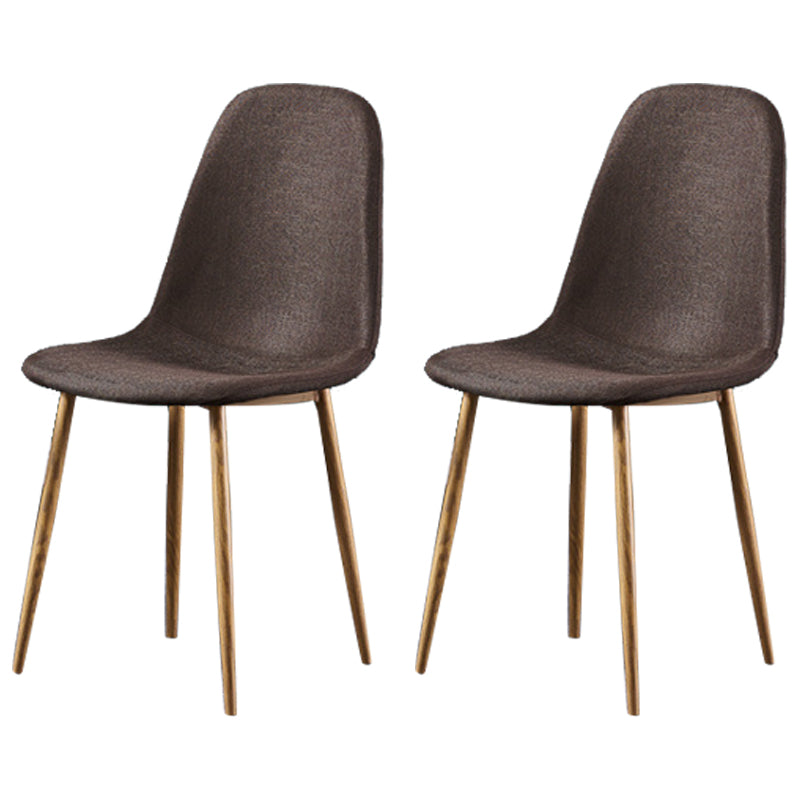 Glam Style Metal Side Chair Matte Finish Dining Chair for Dinning Room Brown Natural Wood Set of 2 Clearhalo ' kitchen&dining_furn' 'Dining Chairs' 'Dining Tables & Seating' 'dining_chair' 'Furniture' 'furniture_dining_chair' 'Kitchen & Dining Furniture' 'kitchen' 3574882