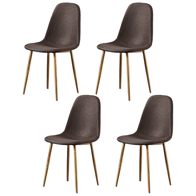 Glam Style Metal Side Chair Matte Finish Dining Chair for Dinning Room Brown Natural Wood Set of 4 Clearhalo ' kitchen&dining_furn' 'Dining Chairs' 'Dining Tables & Seating' 'dining_chair' 'Furniture' 'furniture_dining_chair' 'Kitchen & Dining Furniture' 'kitchen' 3574883