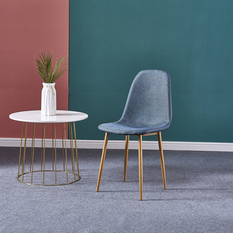 Glam Style Metal Side Chair Matte Finish Dining Chair for Dinning Room Blue Natural Wood 1 Piece Clearhalo ' kitchen&dining_furn' 'Dining Chairs' 'Dining Tables & Seating' 'dining_chair' 'Furniture' 'furniture_dining_chair' 'Kitchen & Dining Furniture' 'kitchen' 3574884