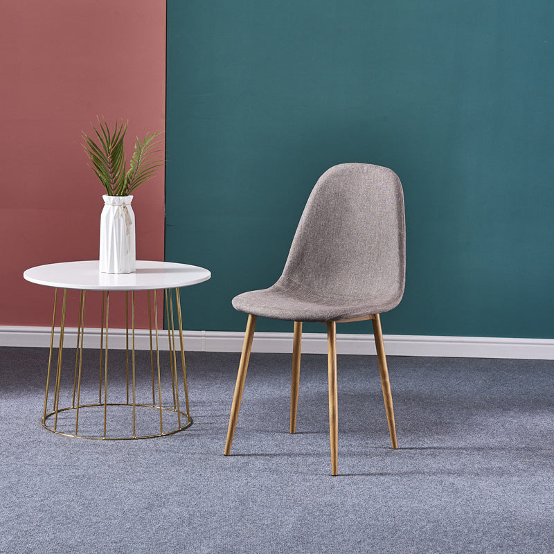 Glam Style Metal Side Chair Matte Finish Dining Chair for Dinning Room Khaki Natural Wood 1 Piece Clearhalo ' kitchen&dining_furn' 'Dining Chairs' 'Dining Tables & Seating' 'dining_chair' 'Furniture' 'furniture_dining_chair' 'Kitchen & Dining Furniture' 'kitchen' 3574887