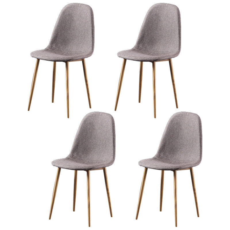 Glam Style Metal Side Chair Matte Finish Dining Chair for Dinning Room Khaki Natural Wood Set of 4 Clearhalo ' kitchen&dining_furn' 'Dining Chairs' 'Dining Tables & Seating' 'dining_chair' 'Furniture' 'furniture_dining_chair' 'Kitchen & Dining Furniture' 'kitchen' 3574889