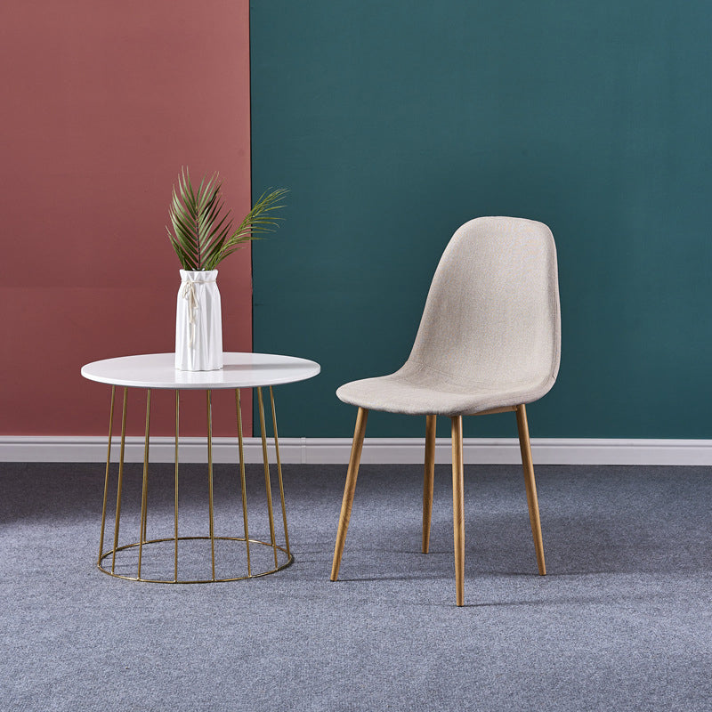 Glam Style Metal Side Chair Matte Finish Dining Chair for Dinning Room Beige Natural Wood 1 Piece Clearhalo ' kitchen&dining_furn' 'Dining Chairs' 'Dining Tables & Seating' 'dining_chair' 'Furniture' 'furniture_dining_chair' 'Kitchen & Dining Furniture' 'kitchen' 3574890