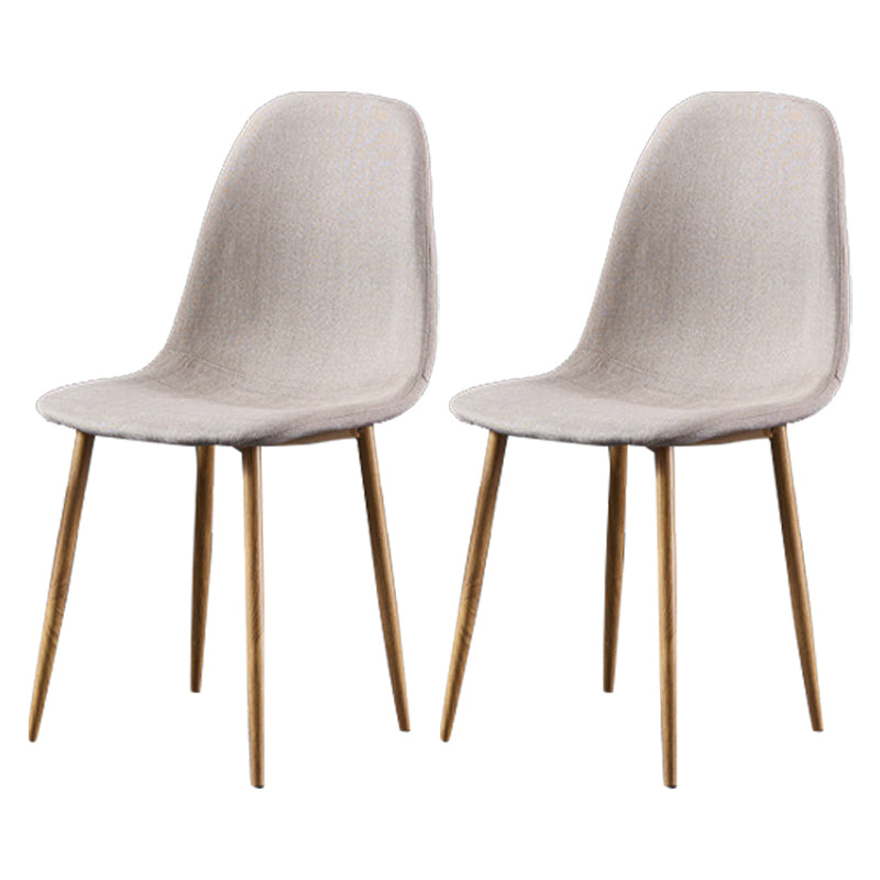 Glam Style Metal Side Chair Matte Finish Dining Chair for Dinning Room Beige Natural Wood Set of 2 Clearhalo ' kitchen&dining_furn' 'Dining Chairs' 'Dining Tables & Seating' 'dining_chair' 'Furniture' 'furniture_dining_chair' 'Kitchen & Dining Furniture' 'kitchen' 3574891