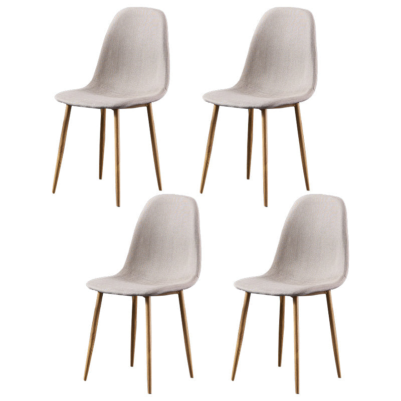 Glam Style Metal Side Chair Matte Finish Dining Chair for Dinning Room Beige Natural Wood Set of 4 Clearhalo ' kitchen&dining_furn' 'Dining Chairs' 'Dining Tables & Seating' 'dining_chair' 'Furniture' 'furniture_dining_chair' 'Kitchen & Dining Furniture' 'kitchen' 3574892