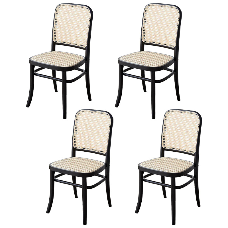 Modern Solid Wood Kitchen Dining Side Chair Opening Back Dining Side Chair Black 4 Piece Set Clearhalo ' kitchen&dining_furn' 'Dining Chairs' 'Dining Tables & Seating' 'dining_chair' 'furn' 'furn_dining_chair' 'Furniture' 'furniture_dining_chair' 'Kitchen & Dining Furniture' 'kitchen' 3574895