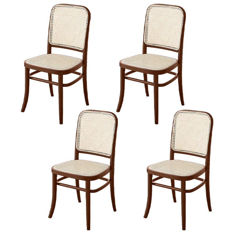 Modern Solid Wood Kitchen Dining Side Chair Opening Back Dining Side Chair Tan 4 Piece Set Clearhalo ' kitchen&dining_furn' 'Dining Chairs' 'Dining Tables & Seating' 'dining_chair' 'furn' 'furn_dining_chair' 'Furniture' 'furniture_dining_chair' 'Kitchen & Dining Furniture' 'kitchen' 3574901