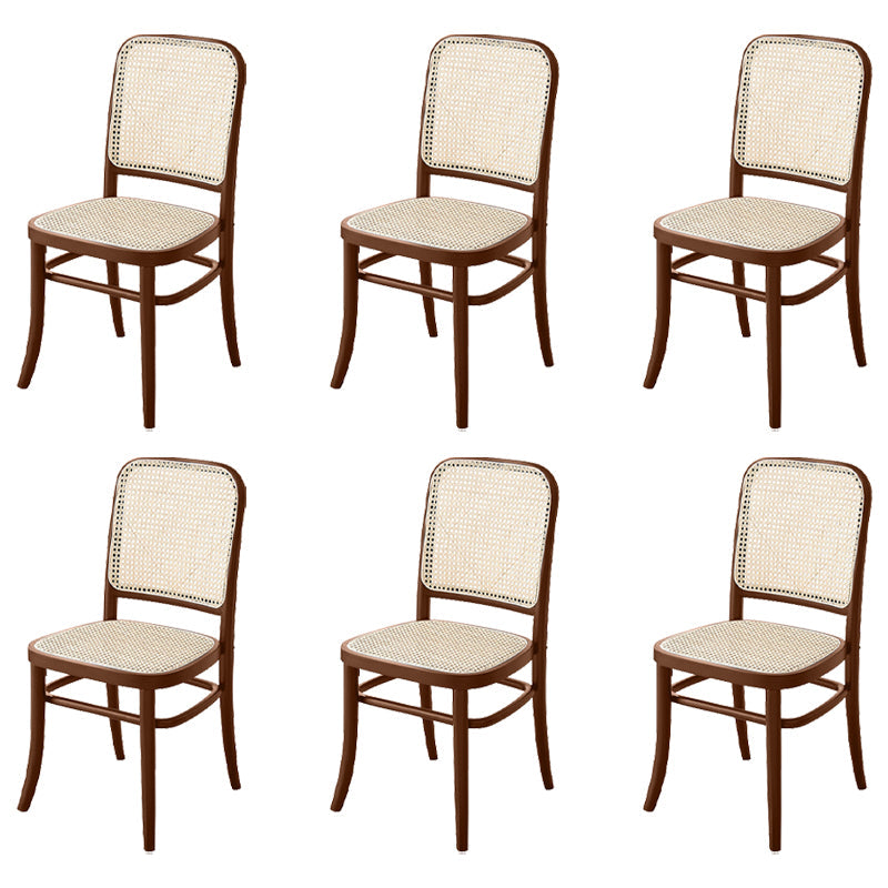 Modern Solid Wood Kitchen Dining Side Chair Opening Back Dining Side Chair Tan 6 Piece Set Clearhalo ' kitchen&dining_furn' 'Dining Chairs' 'Dining Tables & Seating' 'dining_chair' 'furn' 'furn_dining_chair' 'Furniture' 'furniture_dining_chair' 'Kitchen & Dining Furniture' 'kitchen' 3574903