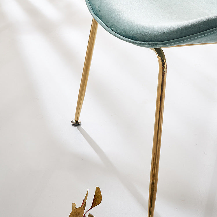 Upholstered Velvet Armless Dining Chairs Solid Back Side Chair with Metal Legs Clearhalo ' kitchen&dining_furn' 'Dining Chairs' 'Dining Tables & Seating' 'dining_chair' 'furn' 'furn_dining_chair' 'Furniture' 'furniture_dining_chair' 'Kitchen & Dining Furniture' 'kitchen' 3574930