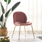 Upholstered Velvet Armless Dining Chairs Solid Back Side Chair with Metal Legs Dark Pink 1 Piece Brass Gold Clearhalo ' kitchen&dining_furn' 'Dining Chairs' 'Dining Tables & Seating' 'dining_chair' 'furn' 'furn_dining_chair' 'Furniture' 'furniture_dining_chair' 'Kitchen & Dining Furniture' 'kitchen' 3574958