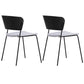 Contemporary Dining Chair Open Back Side Chair with Metal Legs for Home Use Black Fabric 2 Piece Set Clearhalo ' kitchen&dining_furn' 'Dining Chairs' 'Dining Tables & Seating' 'dining_chair' 'furn' 'furn_dining_chair' 'Furniture' 'furniture_dining_chair' 'Kitchen & Dining Furniture' 'kitchen' 3574971