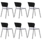 Contemporary Dining Chair Open Back Side Chair with Metal Legs for Home Use Black Fabric 6 Piece Set Clearhalo ' kitchen&dining_furn' 'Dining Chairs' 'Dining Tables & Seating' 'dining_chair' 'furn' 'furn_dining_chair' 'Furniture' 'furniture_dining_chair' 'Kitchen & Dining Furniture' 'kitchen' 3574974