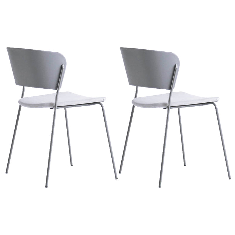 Contemporary Dining Chair Open Back Side Chair with Metal Legs for Home Use Grey Fabric 2 Piece Set Clearhalo ' kitchen&dining_furn' 'Dining Chairs' 'Dining Tables & Seating' 'dining_chair' 'furn' 'furn_dining_chair' 'Furniture' 'furniture_dining_chair' 'Kitchen & Dining Furniture' 'kitchen' 3574976
