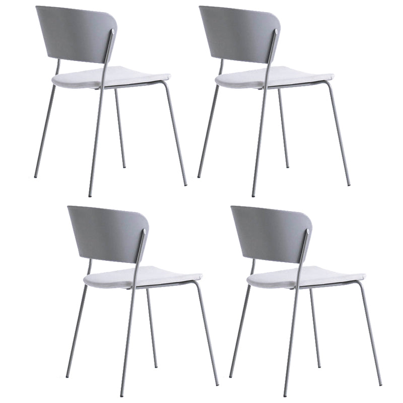 Contemporary Dining Chair Open Back Side Chair with Metal Legs for Home Use Grey Fabric 4 Piece Set Clearhalo ' kitchen&dining_furn' 'Dining Chairs' 'Dining Tables & Seating' 'dining_chair' 'furn' 'furn_dining_chair' 'Furniture' 'furniture_dining_chair' 'Kitchen & Dining Furniture' 'kitchen' 3574978