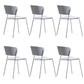 Contemporary Dining Chair Open Back Side Chair with Metal Legs for Home Use Grey Fabric 6 Piece Set Clearhalo ' kitchen&dining_furn' 'Dining Chairs' 'Dining Tables & Seating' 'dining_chair' 'furn' 'furn_dining_chair' 'Furniture' 'furniture_dining_chair' 'Kitchen & Dining Furniture' 'kitchen' 3574981