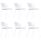 Contemporary Dining Chair Open Back Side Chair with Metal Legs for Home Use White Fabric 6 Piece Set Clearhalo ' kitchen&dining_furn' 'Dining Chairs' 'Dining Tables & Seating' 'dining_chair' 'furn' 'furn_dining_chair' 'Furniture' 'furniture_dining_chair' 'Kitchen & Dining Furniture' 'kitchen' 3574987