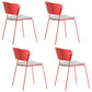 Contemporary Dining Chair Open Back Side Chair with Metal Legs for Home Use Red Fabric 4 Piece Set Clearhalo ' kitchen&dining_furn' 'Dining Chairs' 'Dining Tables & Seating' 'dining_chair' 'furn' 'furn_dining_chair' 'Furniture' 'furniture_dining_chair' 'Kitchen & Dining Furniture' 'kitchen' 3574990
