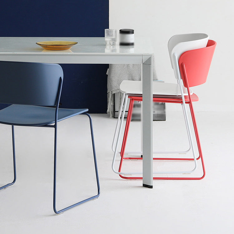 Contemporary Dining Chair Open Back Side Chair with Metal Legs for Home Use Clearhalo ' kitchen&dining_furn' 'Dining Chairs' 'Dining Tables & Seating' 'dining_chair' 'furn' 'furn_dining_chair' 'Furniture' 'furniture_dining_chair' 'Kitchen & Dining Furniture' 'kitchen' 3574991