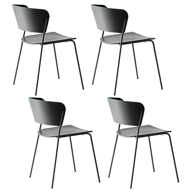 Contemporary Dining Chair Open Back Side Chair with Metal Legs for Home Use Black Metal 4 Piece Set Clearhalo ' kitchen&dining_furn' 'Dining Chairs' 'Dining Tables & Seating' 'dining_chair' 'furn' 'furn_dining_chair' 'Furniture' 'furniture_dining_chair' 'Kitchen & Dining Furniture' 'kitchen' 3574998