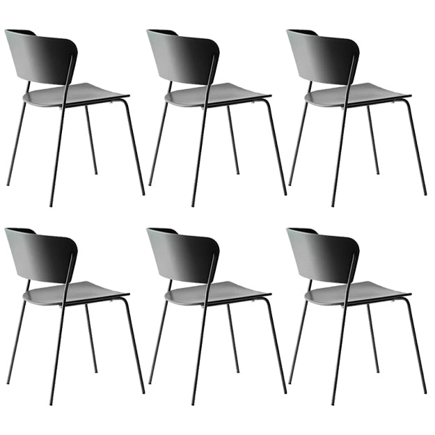Contemporary Dining Chair Open Back Side Chair with Metal Legs for Home Use Black Metal 6 Piece Set Clearhalo ' kitchen&dining_furn' 'Dining Chairs' 'Dining Tables & Seating' 'dining_chair' 'furn' 'furn_dining_chair' 'Furniture' 'furniture_dining_chair' 'Kitchen & Dining Furniture' 'kitchen' 3574999