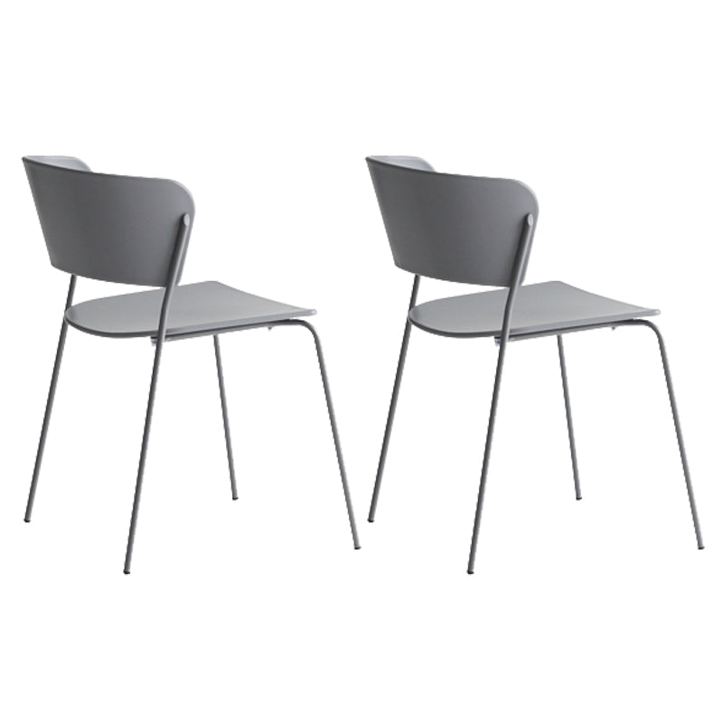 Contemporary Dining Chair Open Back Side Chair with Metal Legs for Home Use Grey Metal 2 Piece Set Clearhalo ' kitchen&dining_furn' 'Dining Chairs' 'Dining Tables & Seating' 'dining_chair' 'furn' 'furn_dining_chair' 'Furniture' 'furniture_dining_chair' 'Kitchen & Dining Furniture' 'kitchen' 3575000