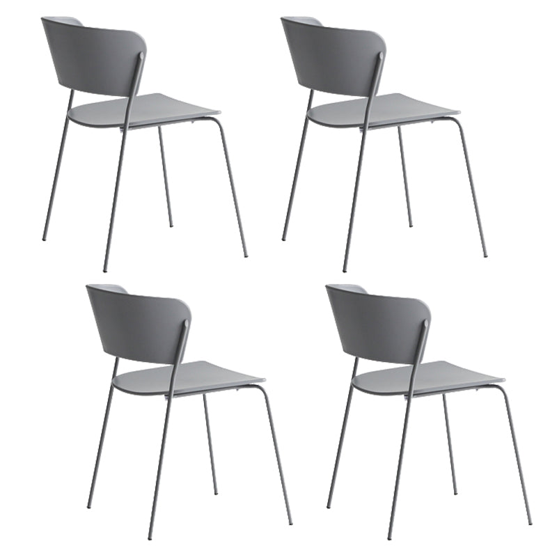 Contemporary Dining Chair Open Back Side Chair with Metal Legs for Home Use Grey Metal 4 Piece Set Clearhalo ' kitchen&dining_furn' 'Dining Chairs' 'Dining Tables & Seating' 'dining_chair' 'furn' 'furn_dining_chair' 'Furniture' 'furniture_dining_chair' 'Kitchen & Dining Furniture' 'kitchen' 3575001