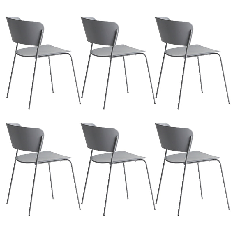 Contemporary Dining Chair Open Back Side Chair with Metal Legs for Home Use Grey Metal 6 Piece Set Clearhalo ' kitchen&dining_furn' 'Dining Chairs' 'Dining Tables & Seating' 'dining_chair' 'furn' 'furn_dining_chair' 'Furniture' 'furniture_dining_chair' 'Kitchen & Dining Furniture' 'kitchen' 3575002