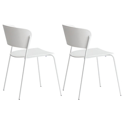 Contemporary Dining Chair Open Back Side Chair with Metal Legs for Home Use White Metal 2 Piece Set Clearhalo ' kitchen&dining_furn' 'Dining Chairs' 'Dining Tables & Seating' 'dining_chair' 'furn' 'furn_dining_chair' 'Furniture' 'furniture_dining_chair' 'Kitchen & Dining Furniture' 'kitchen' 3575003