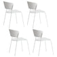 Contemporary Dining Chair Open Back Side Chair with Metal Legs for Home Use White Metal 4 Piece Set Clearhalo ' kitchen&dining_furn' 'Dining Chairs' 'Dining Tables & Seating' 'dining_chair' 'furn' 'furn_dining_chair' 'Furniture' 'furniture_dining_chair' 'Kitchen & Dining Furniture' 'kitchen' 3575004