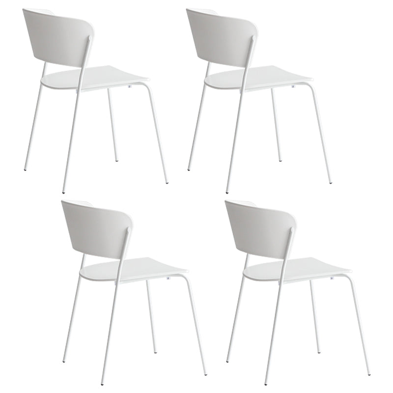 Contemporary Dining Chair Open Back Side Chair with Metal Legs for Home Use White Metal 4 Piece Set Clearhalo ' kitchen&dining_furn' 'Dining Chairs' 'Dining Tables & Seating' 'dining_chair' 'furn' 'furn_dining_chair' 'Furniture' 'furniture_dining_chair' 'Kitchen & Dining Furniture' 'kitchen' 3575004